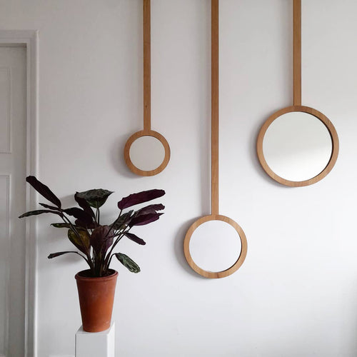 Wall Mirrors with oak stems and frames