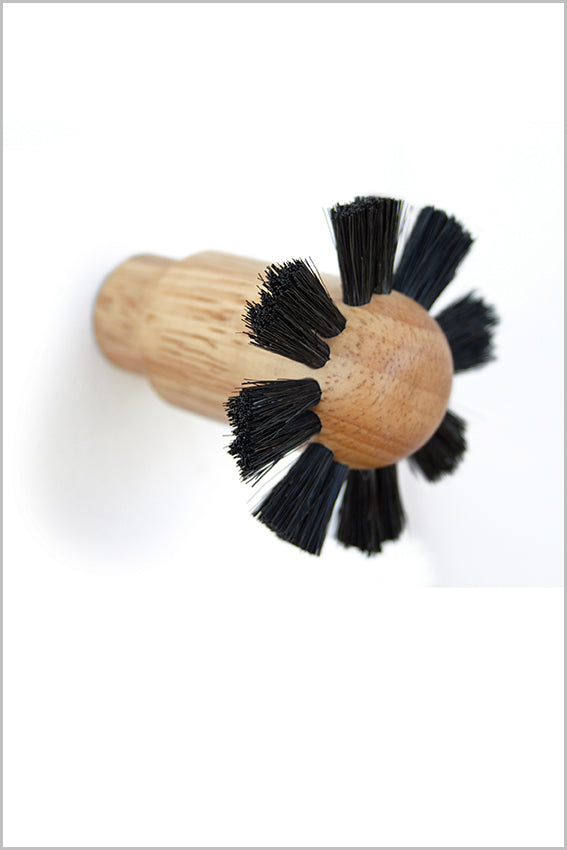 Coat hook, wall hook, wood, black bristle