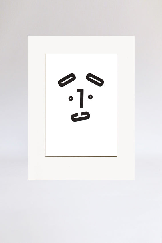Dog face, print, Mmm mouth, letters, black, letterpress