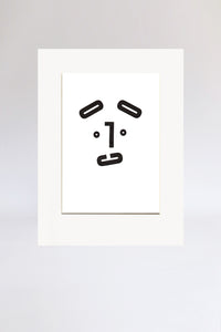 Dog face, print, Mmm mouth, letters, black, letterpress