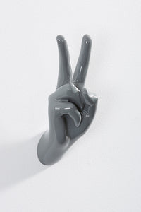 Hand wall art or hook, peace gesture, and grey colour