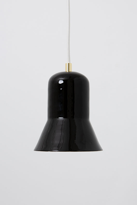 Pendant light, porcelain lamp, bell shape, black